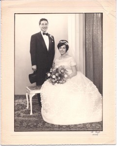 Margaret and Milton Jeffries. First wedding of the WHC in the original school building. June 28th 1961